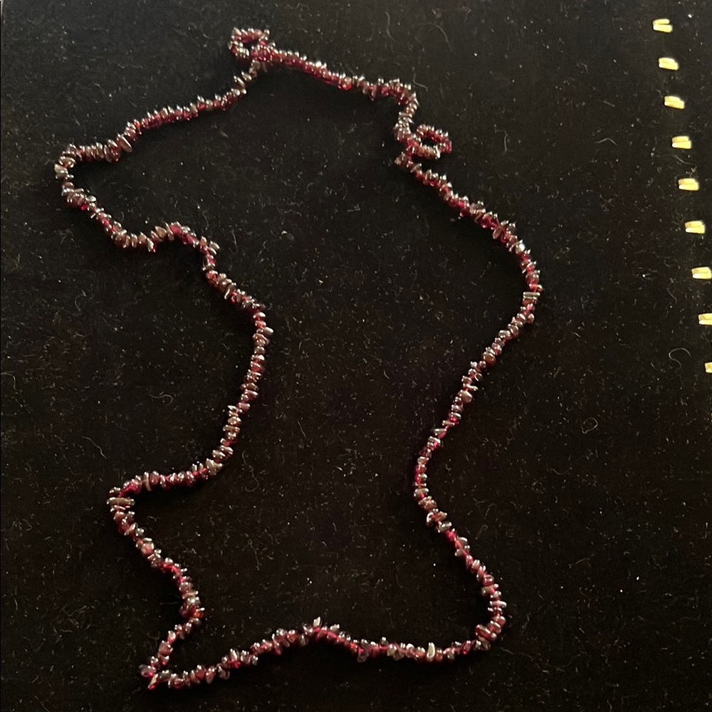 Plum Glass Beaded Necklace with Natural Stone